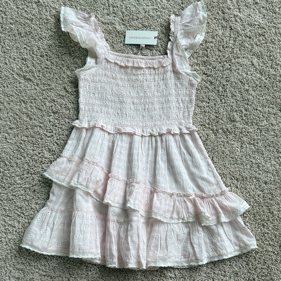 LoveShackFancy Light Pink Ruffle Dress - Picture 1 of 4